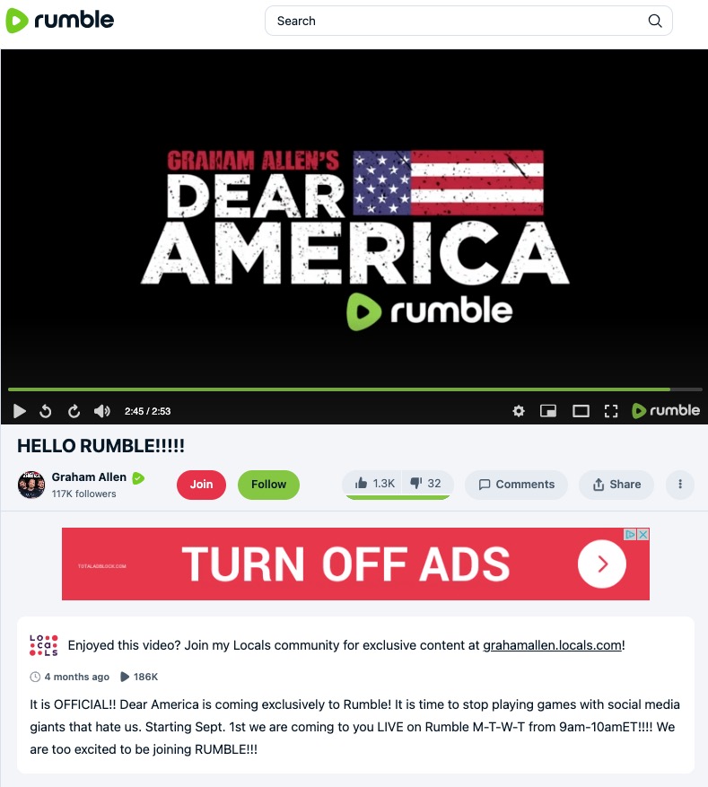 Graham Allen_rumble video_announcing rumble exclusive show