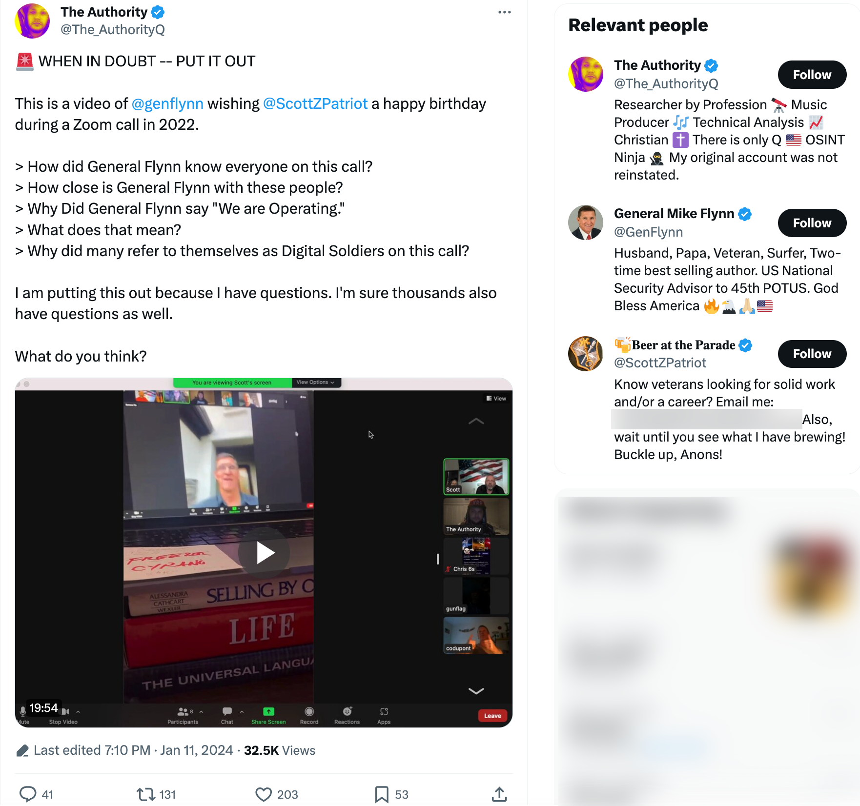 The Authority Zoom footage tweet