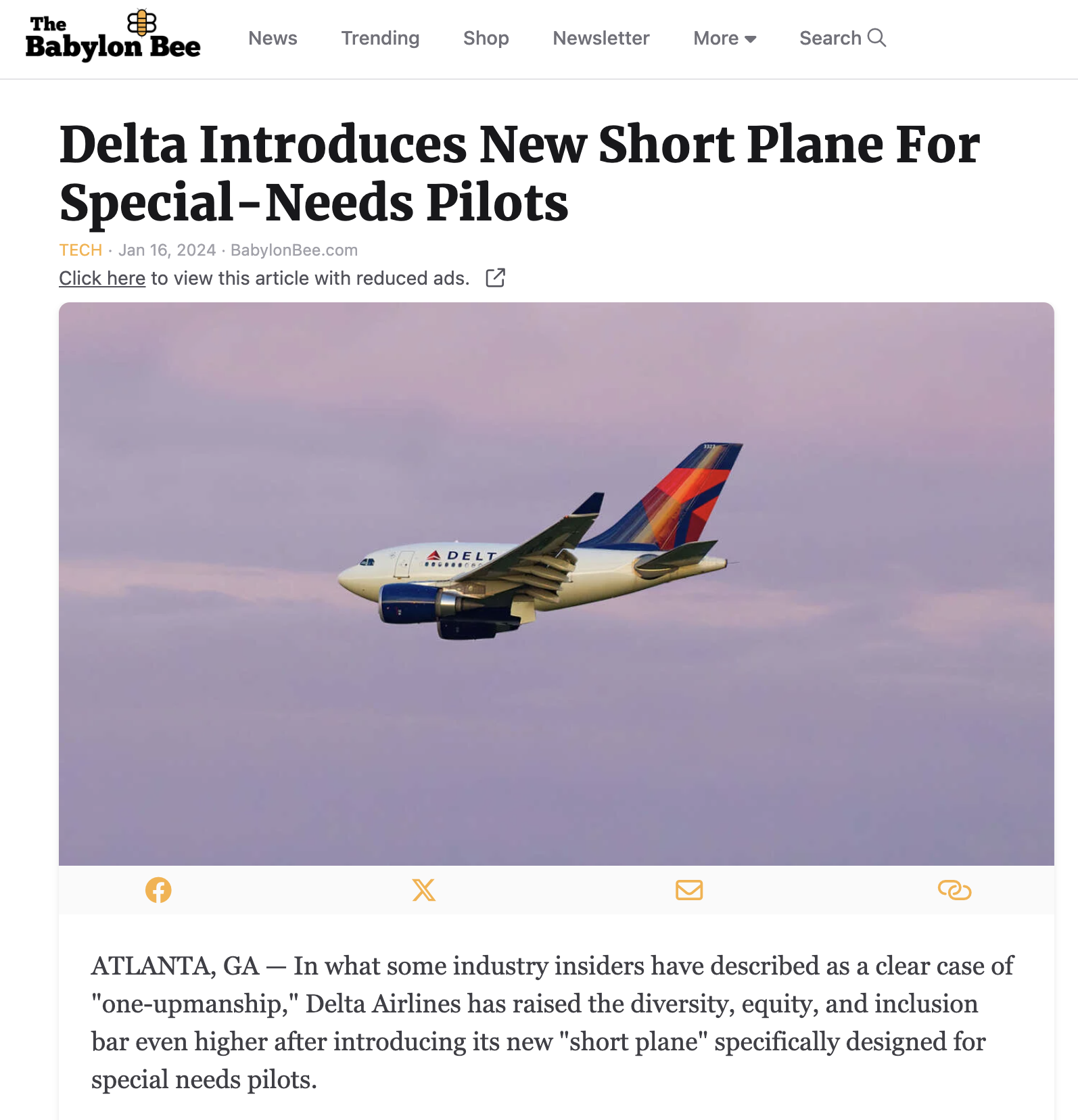 Delta Introduces New Short Plane For Special-Needs Pilots