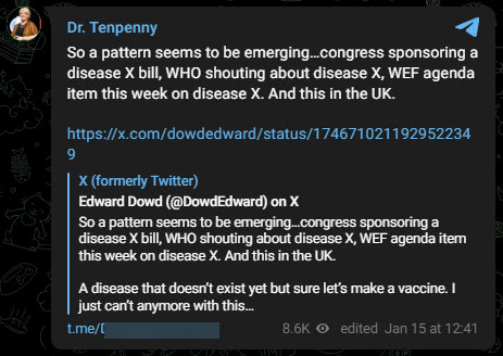 Dr. Tenpenny telegram post