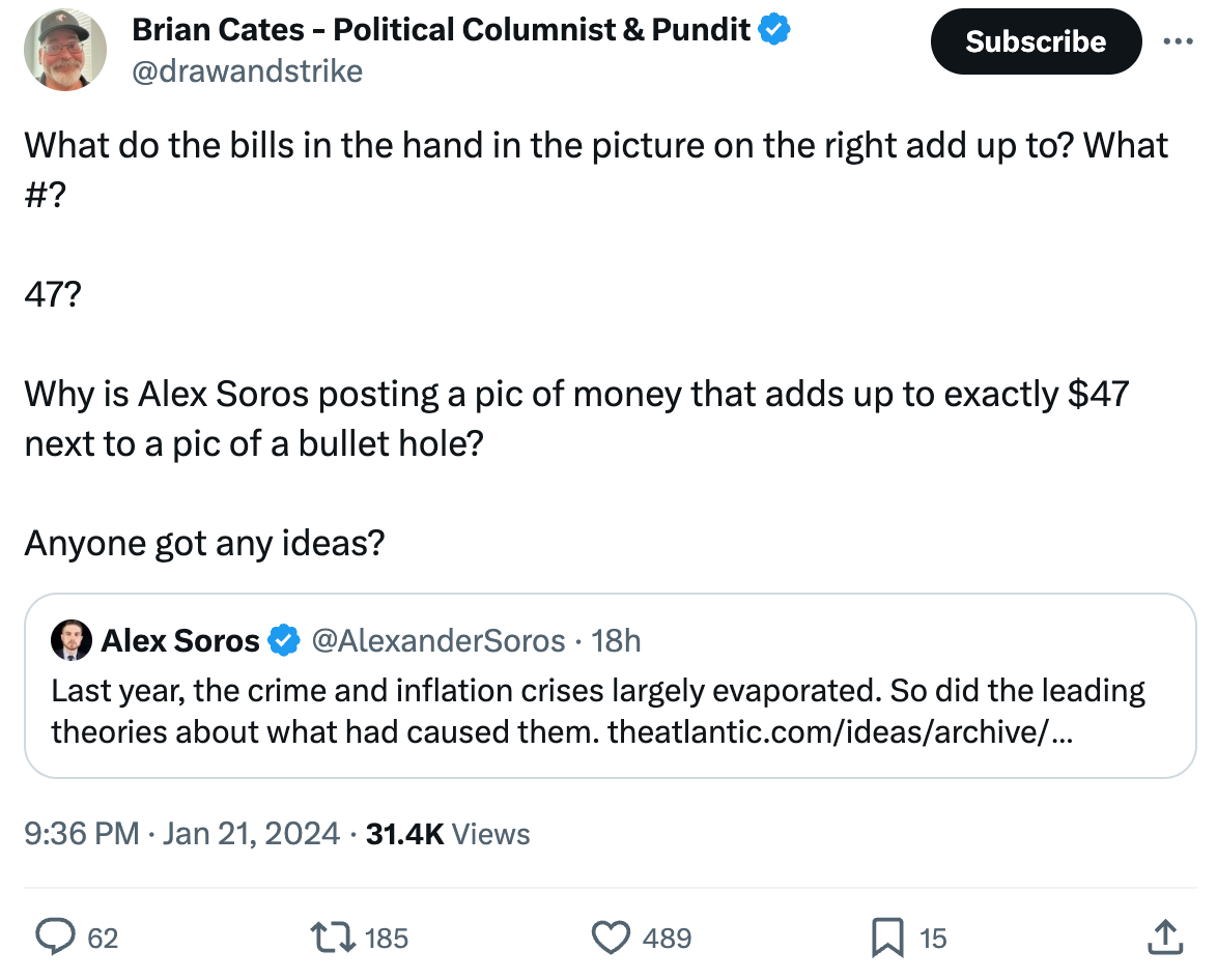 Brian Cates Soros tweet
