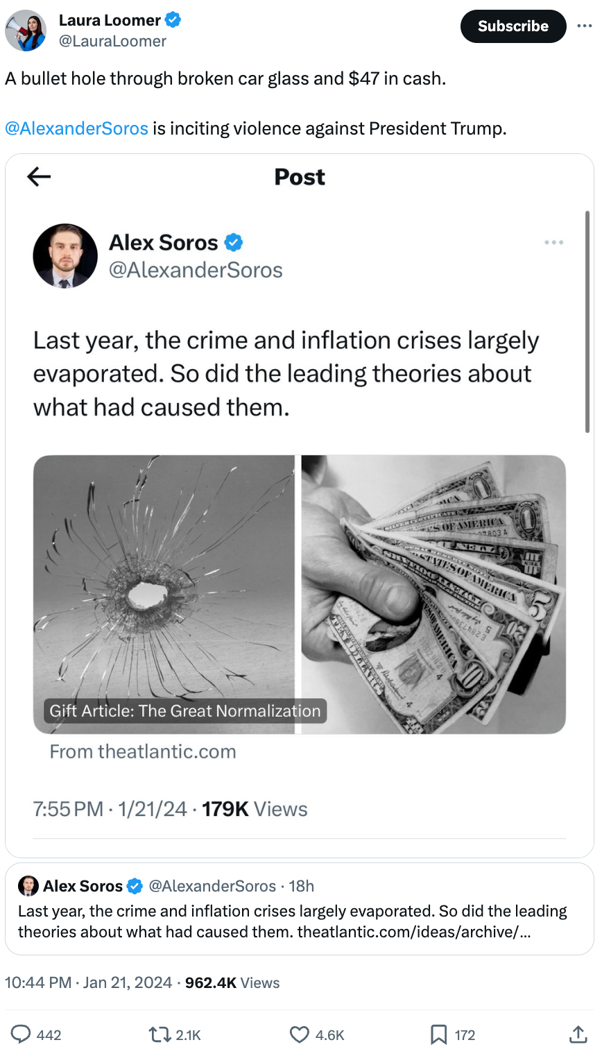 Laura Loomer Soros tweet1