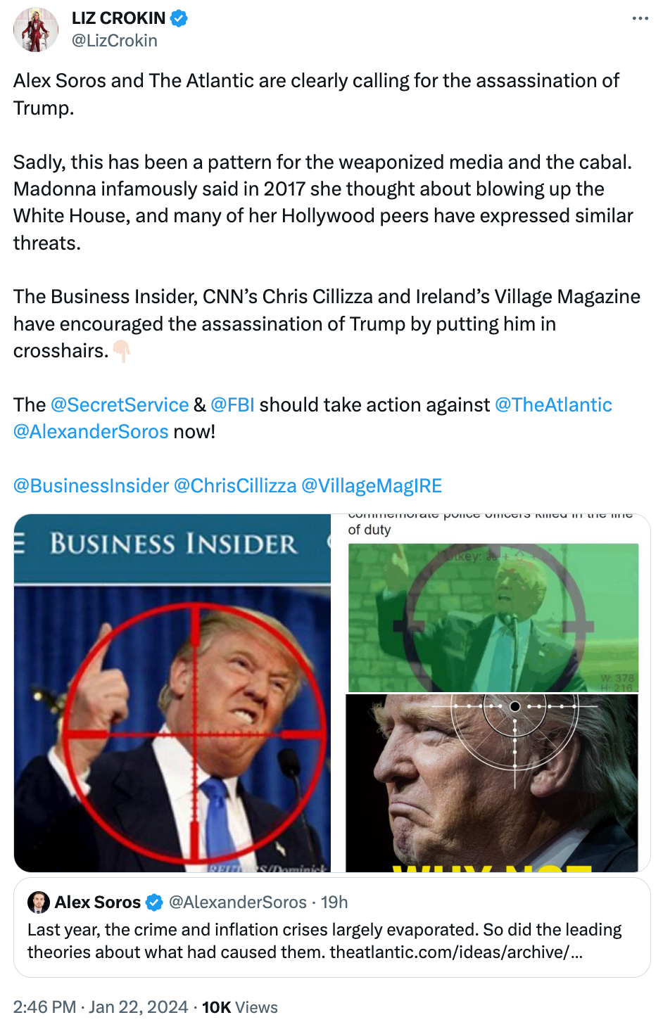 Liz Crokin Soros tweet