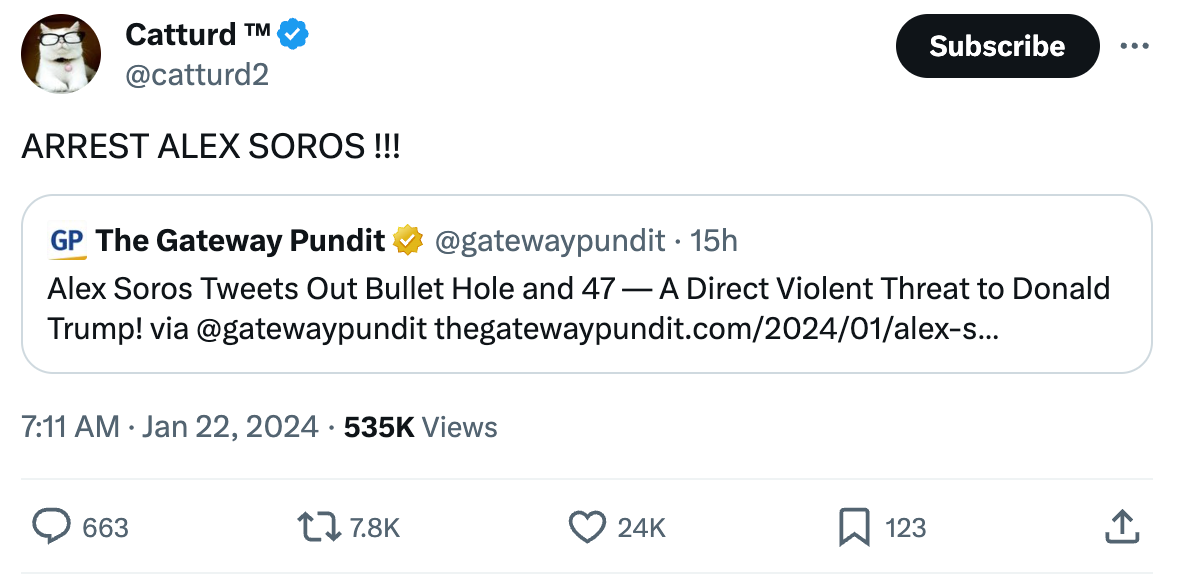 catturd Soros tweet