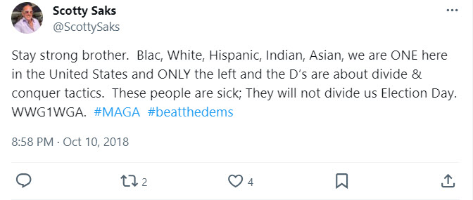 A screenshot of a post from Scotty Saks