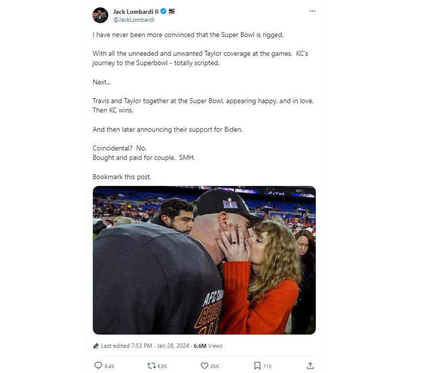 A screenshot of a tweet from Lombardi