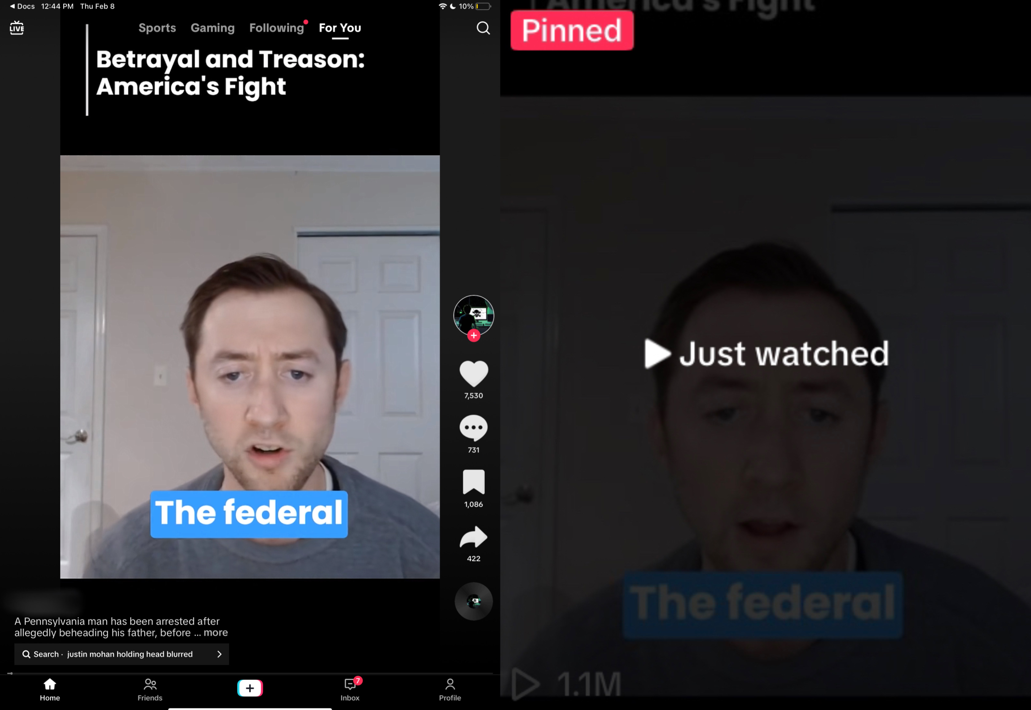 Video circulating Mohn's far-right tirade has over a million views on TikTok 