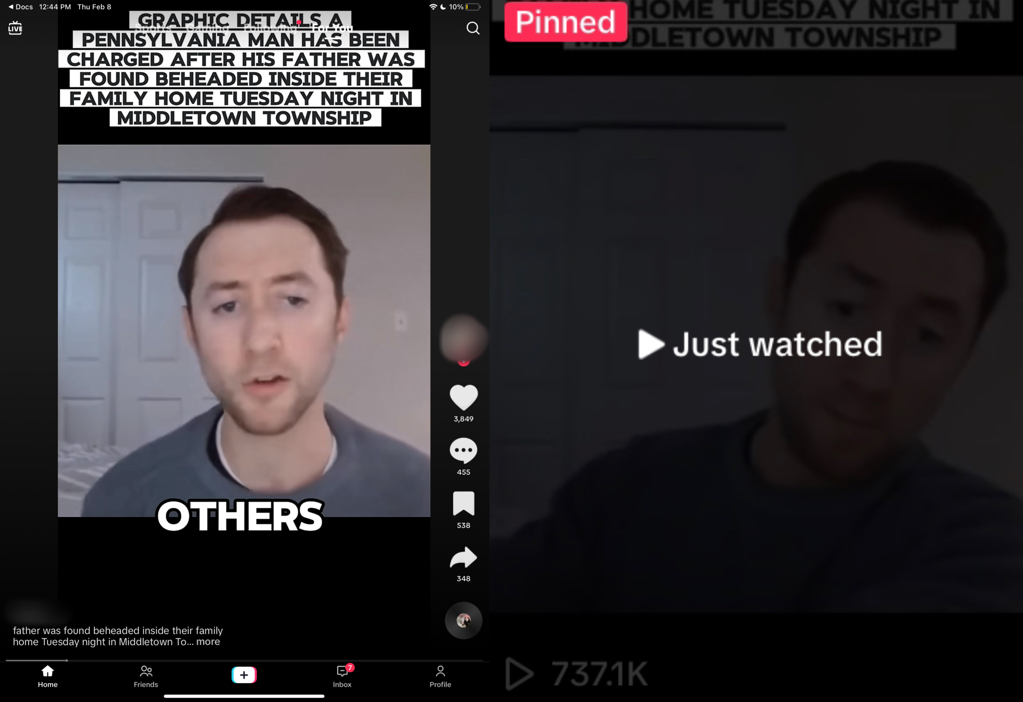 Video circulating Mohn's far-right tirade has over 737k views on TikTok 