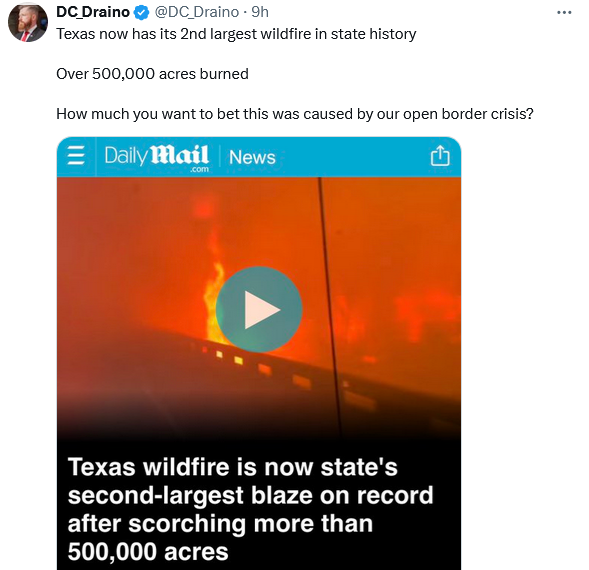 DC Draino shared a daily mail video about the fires 