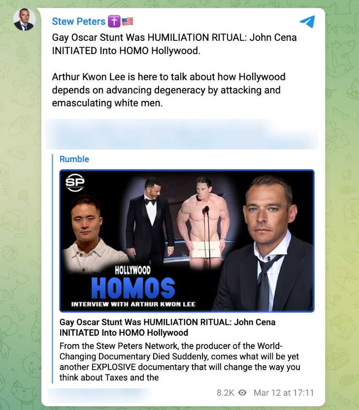 Stew Peters humiliation ritual 