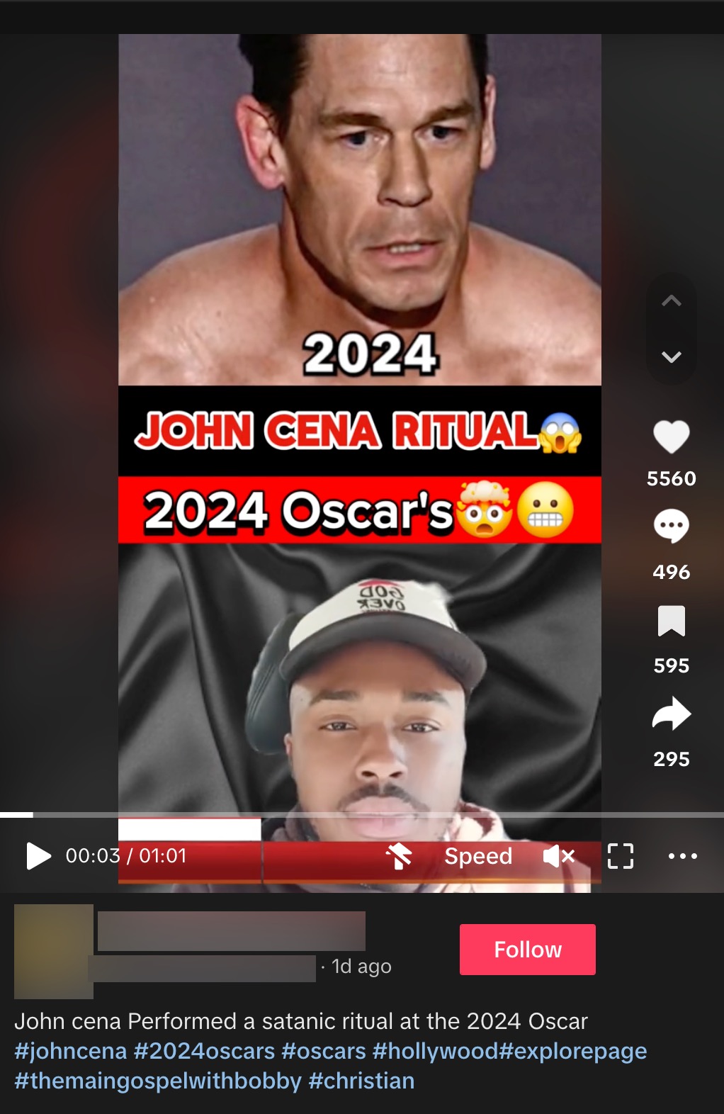 TikTok video on John Cena at the Oscars