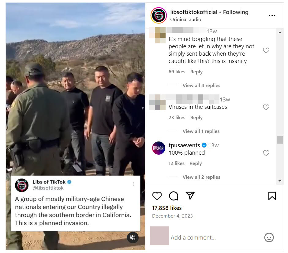 A screenshot of a Libs of TikTok Instagram post