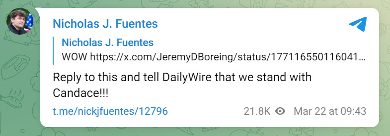 A screenshot of a post from Fuentes