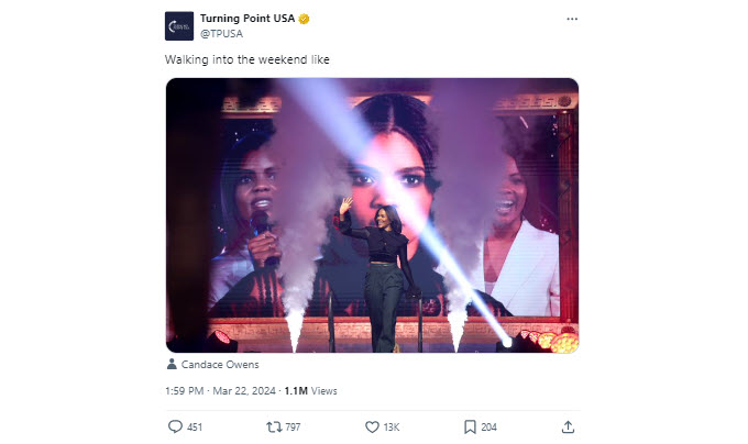 A screenshot of a Tweet from TPUSA