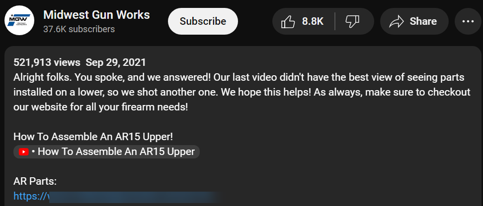 YouTube screenshot showing autosear insertion 