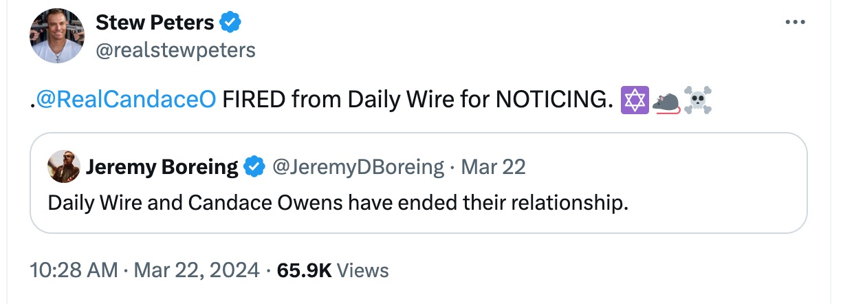 A screenshot of a post from Stew Peters