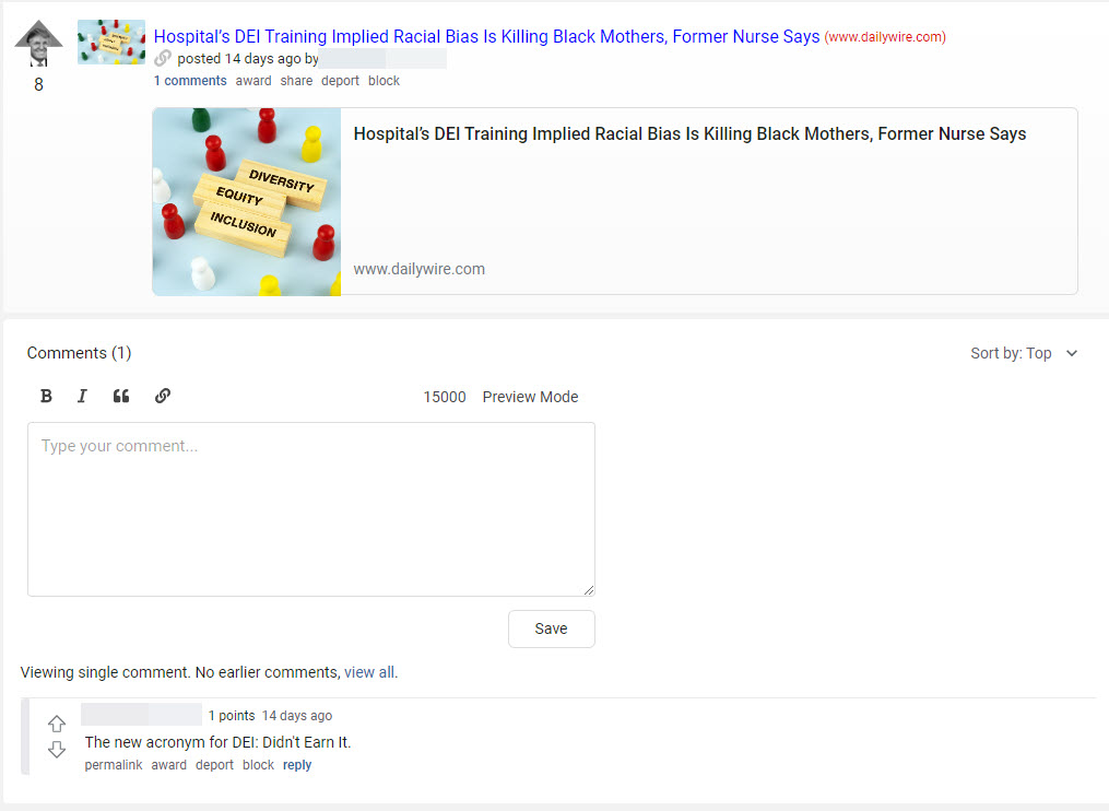 A screenshot of a post from The Donald