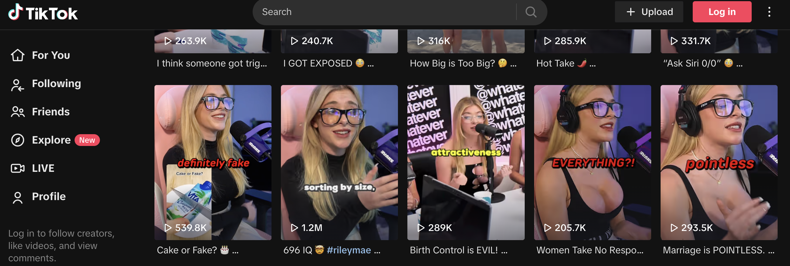 Riley Mae tiktok views