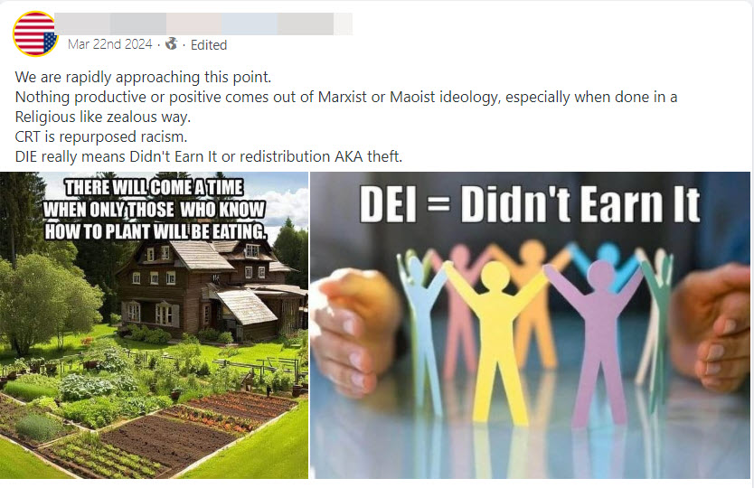 A screenshot of a post from Gab