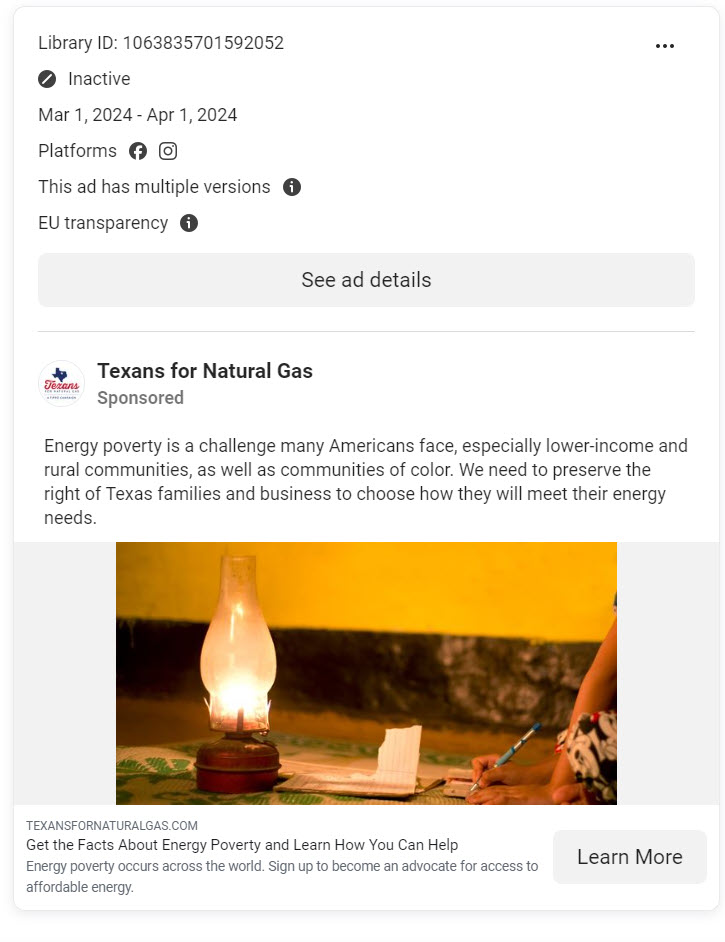Texas for natural gas campaigns for "energy choice"