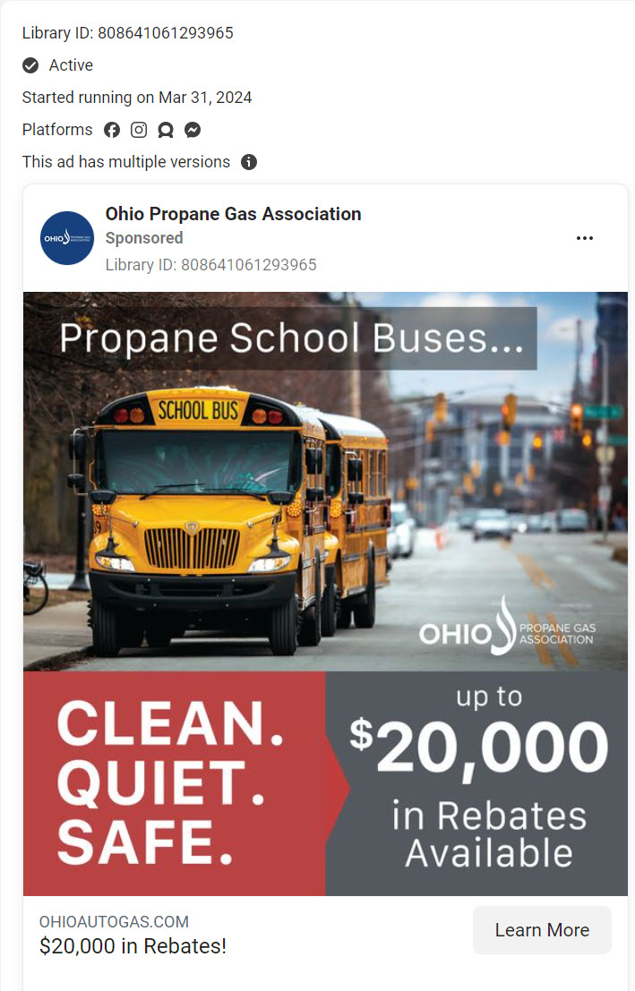 "clean" propane bus rebate ad 