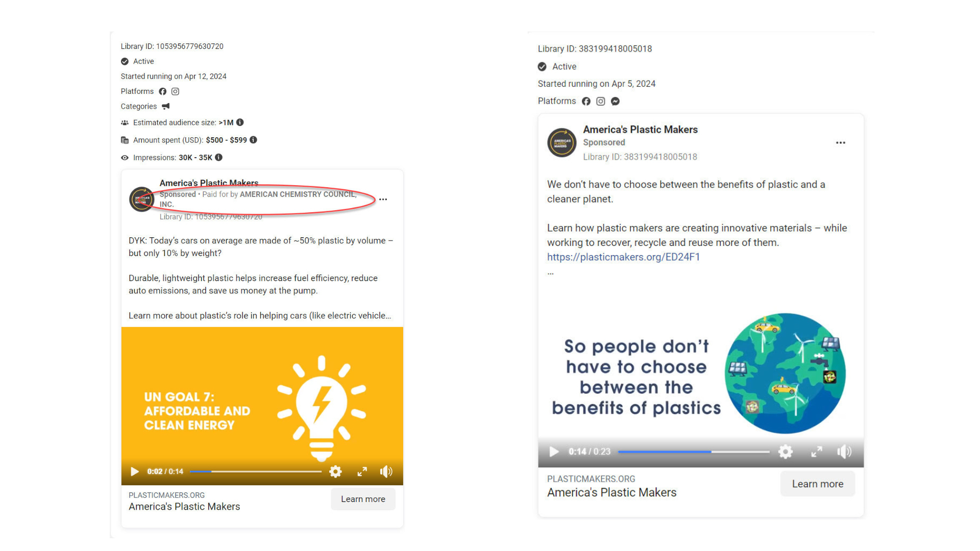 ad with disclaimer vs ad with no disclaimer 