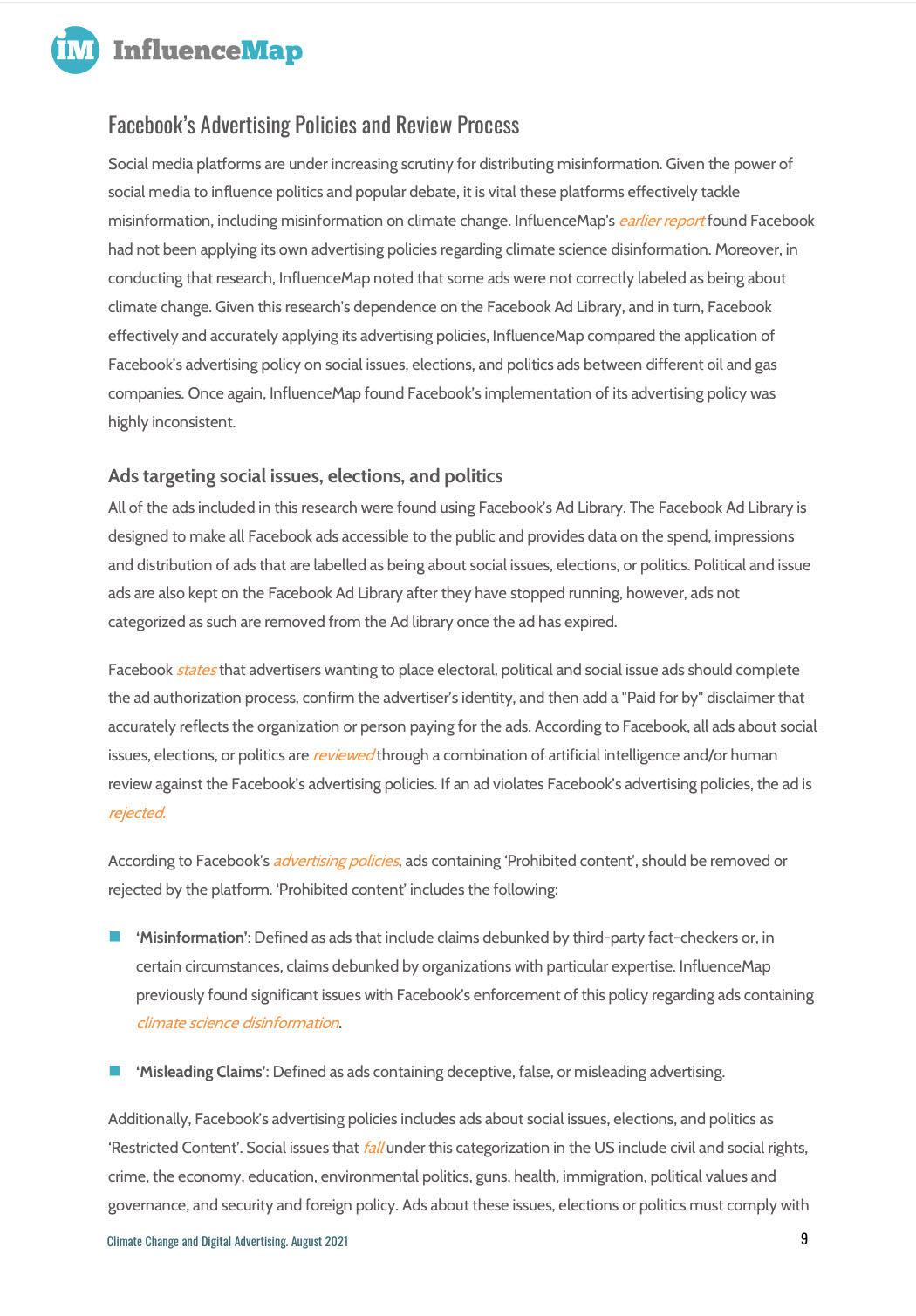 "facebook's advertising policies and review process"