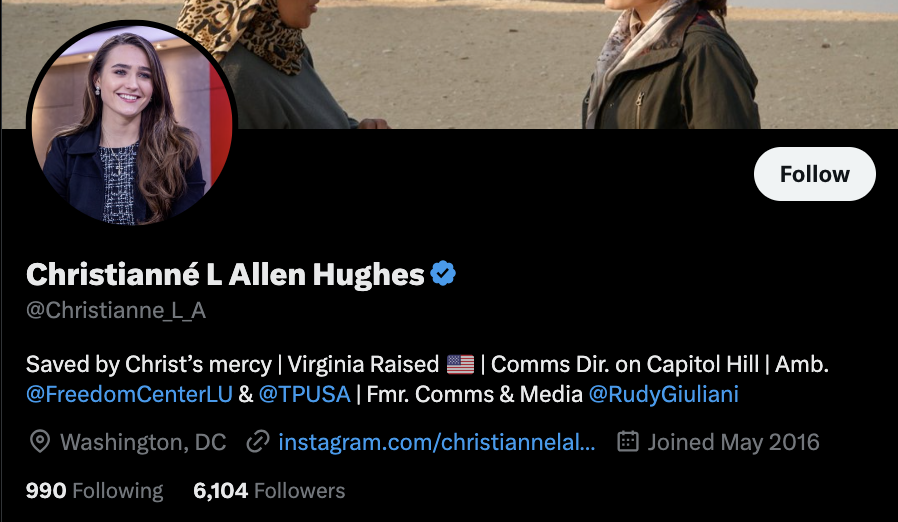 Twitter bio, Estee's sister