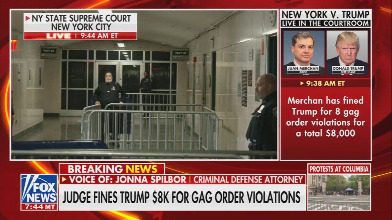 Fox News guest encourages Trump to keep violating his gag order | Media ...