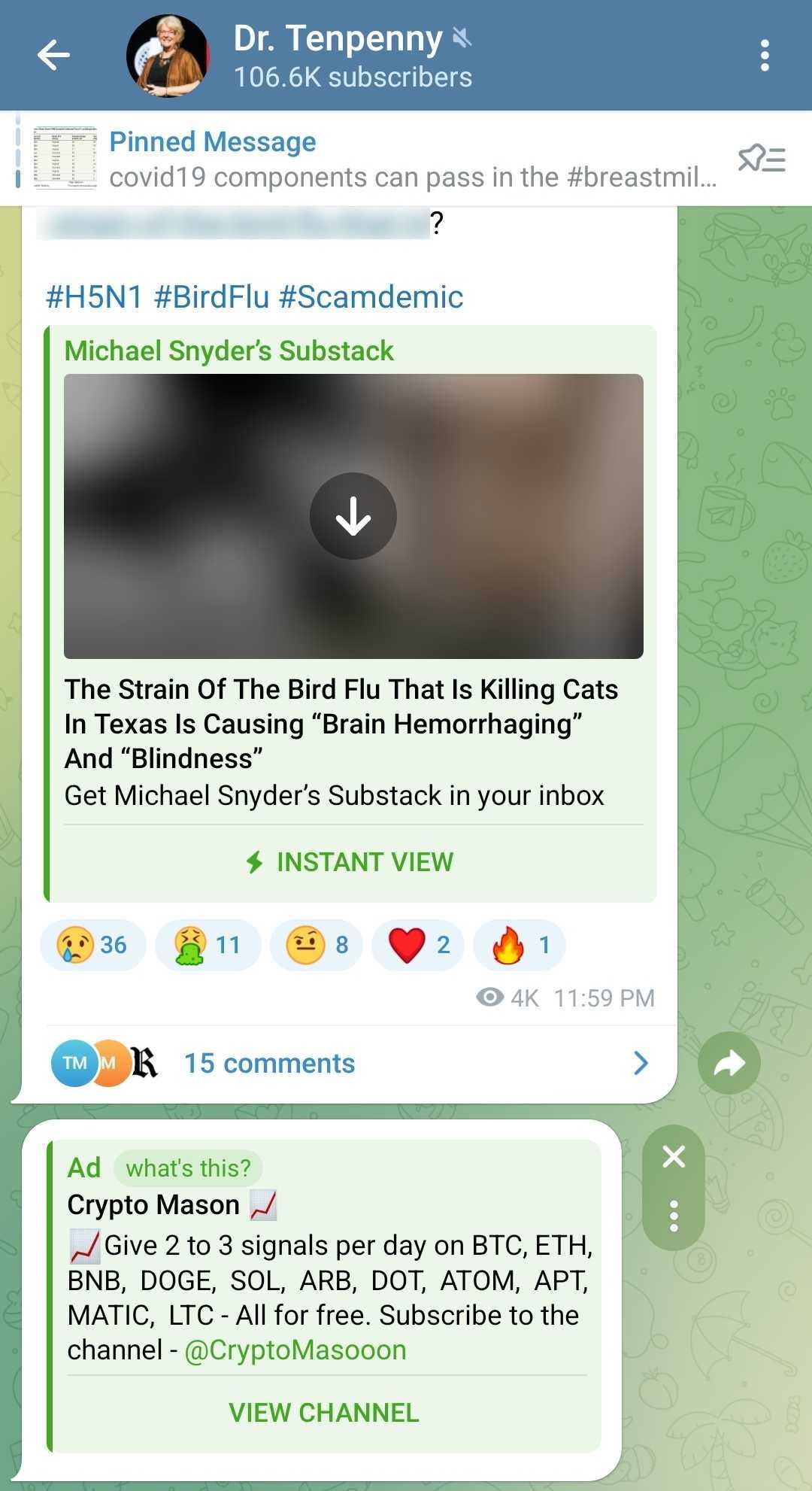 Sherri Tenpenny Telegram ads