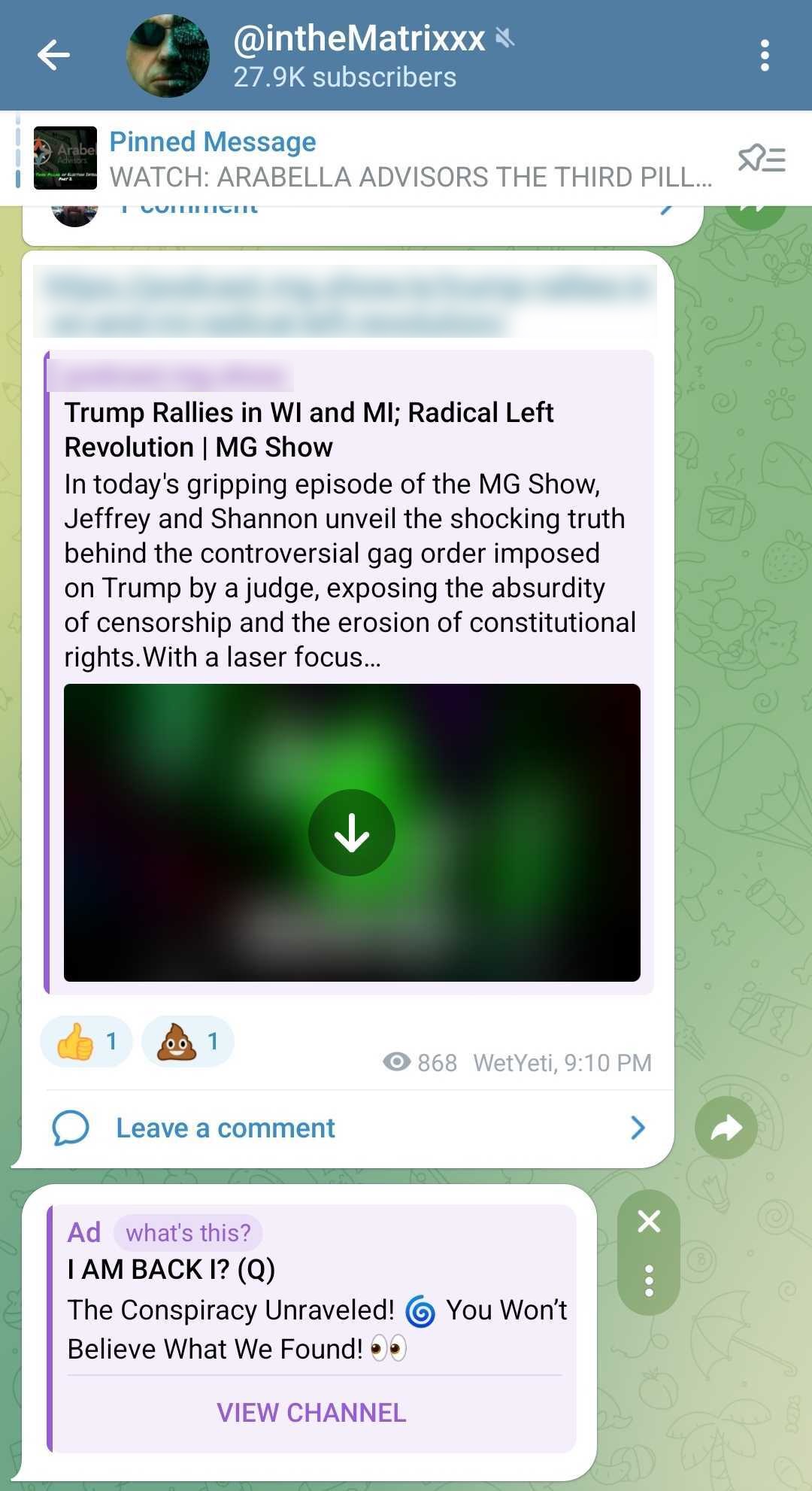 intheMatrixxx Telegram ads