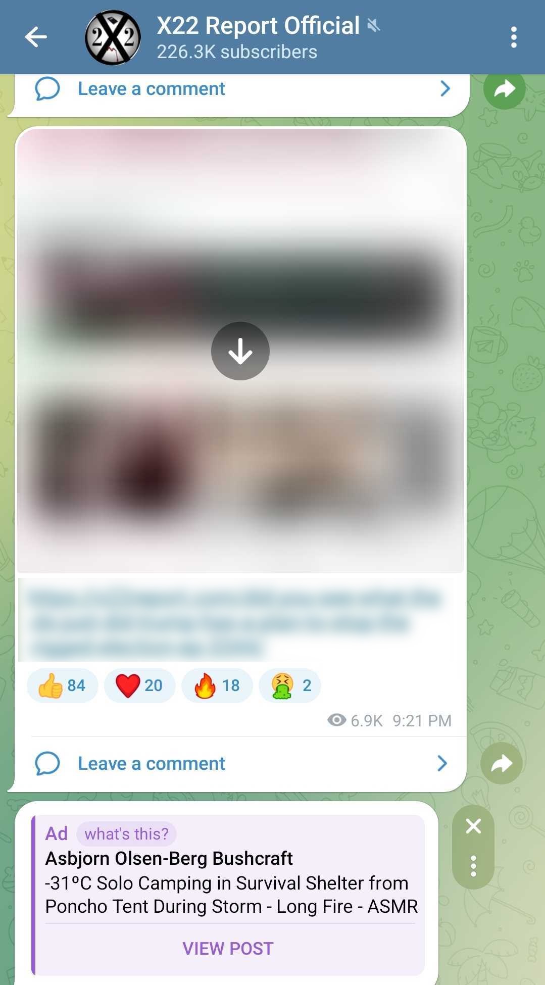 X22 Report Telegram ads