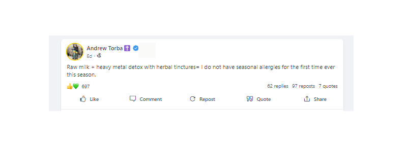 A screenshot of a post from Torba