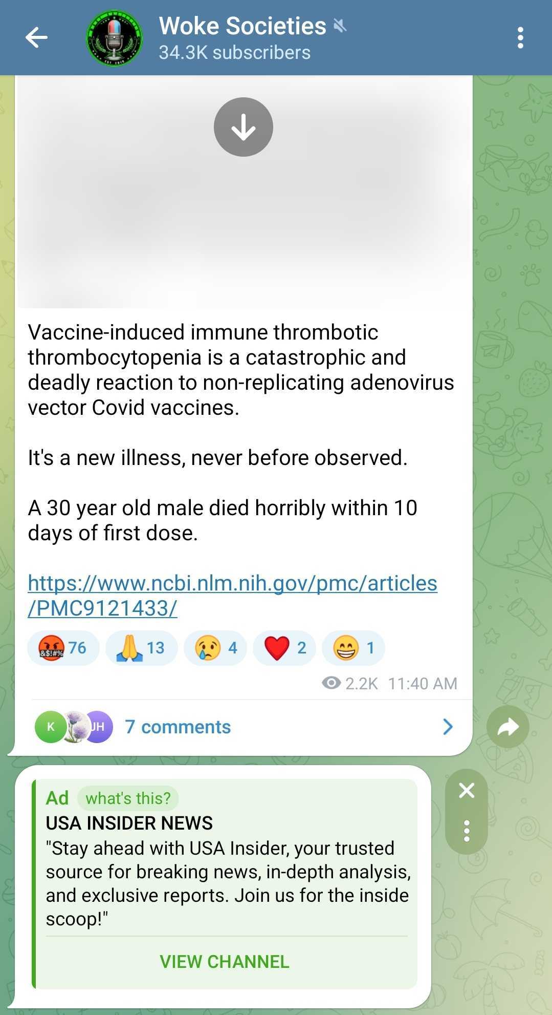 Woke Societies Telegram ads