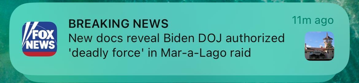 Fox push alert