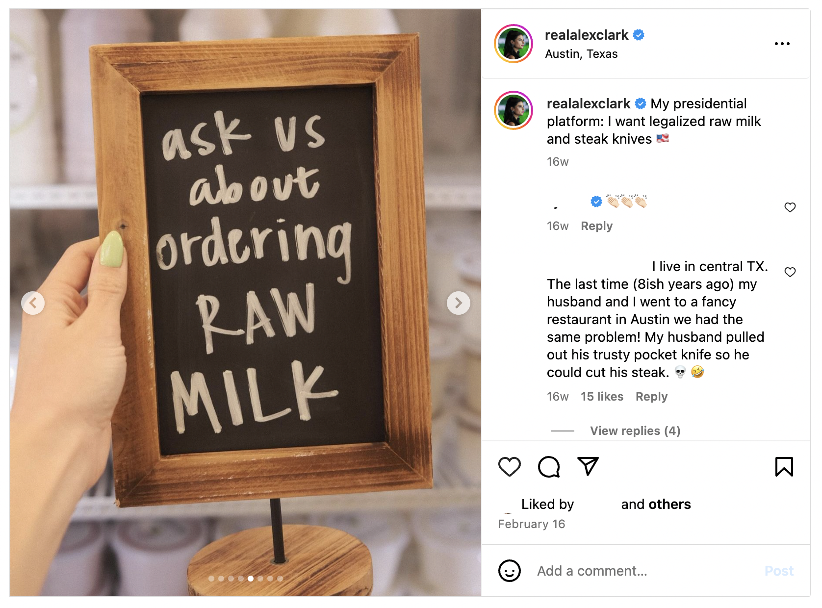 Clark IG raw milk 2