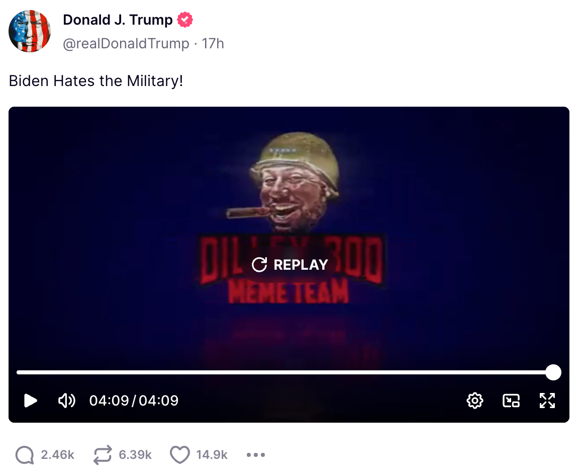 Trump Dilley video post