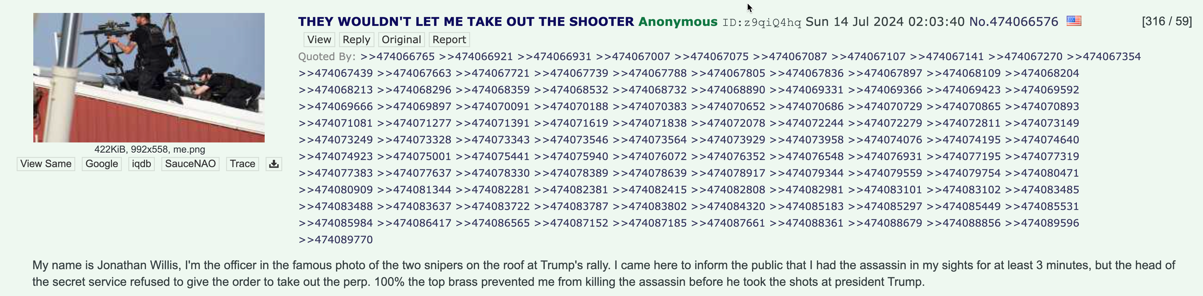 4chan Trump shooting post