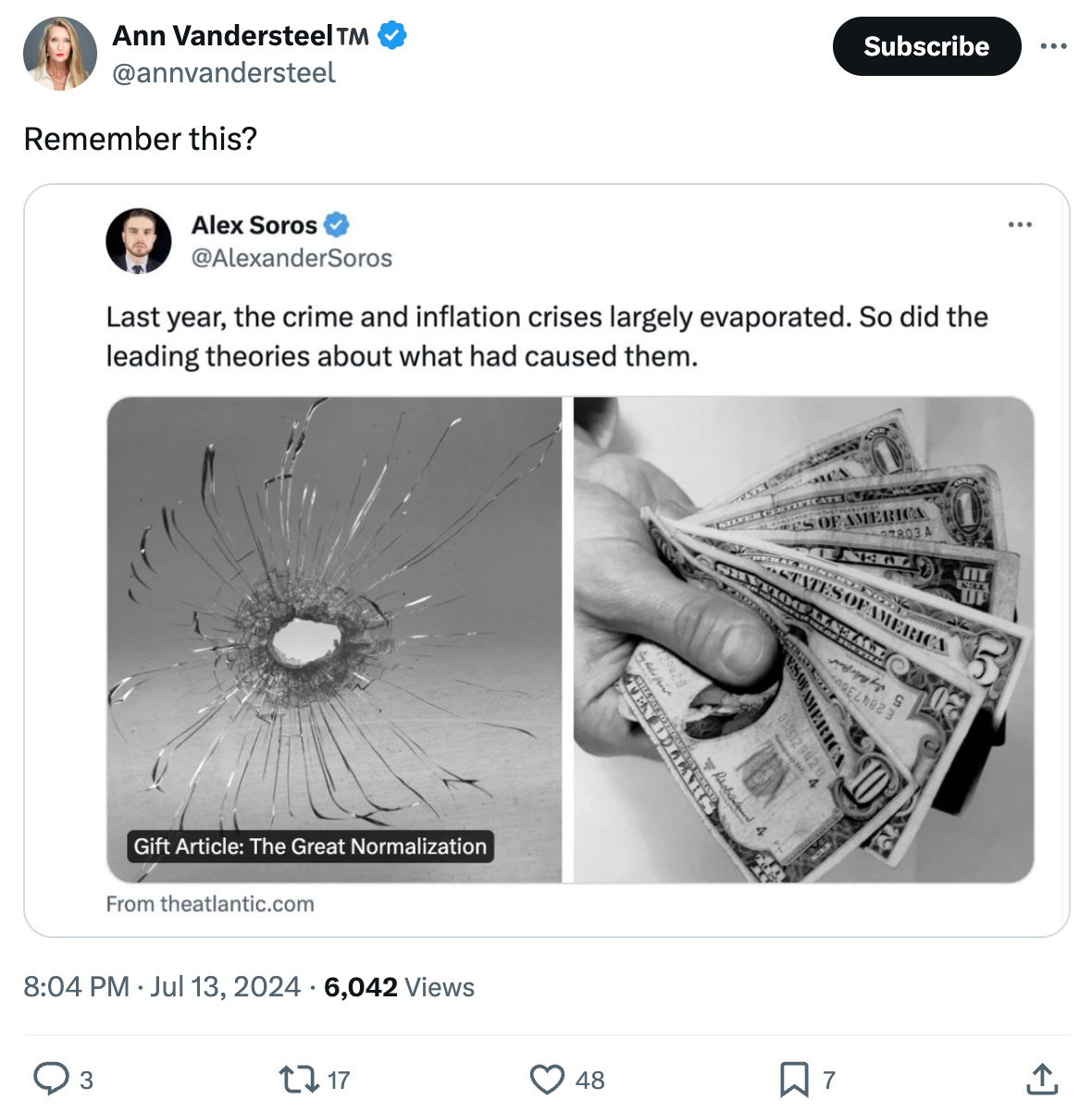 Ann Vandersteel Alex Soros Trump