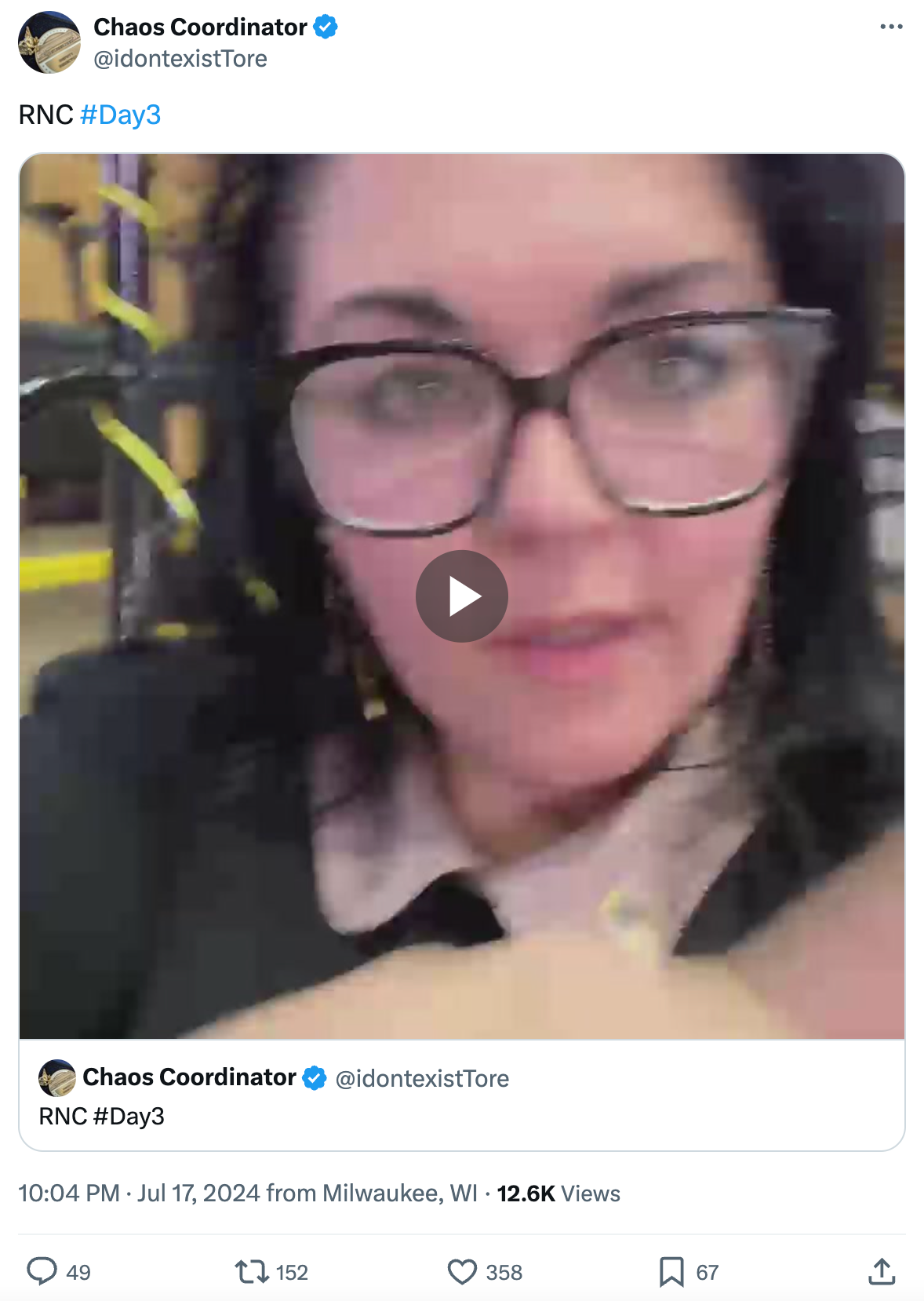 Tore RNC credential video post