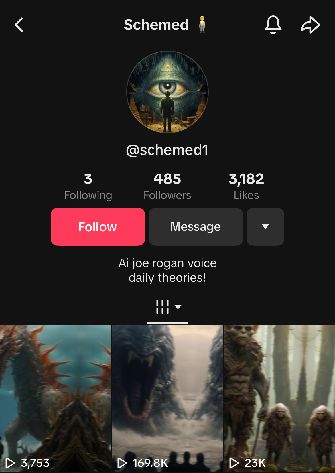 schemed1 "AI  Joe Rogan voice" TikTok account 