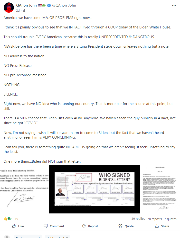 QAnon John Biden Letter