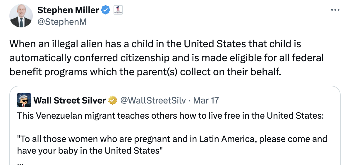 When an illegal alien has a child in the United States that child is automatically conferred citizenship and is made eligible for all federal benefit programs which the parent(s) collect on their behalf.