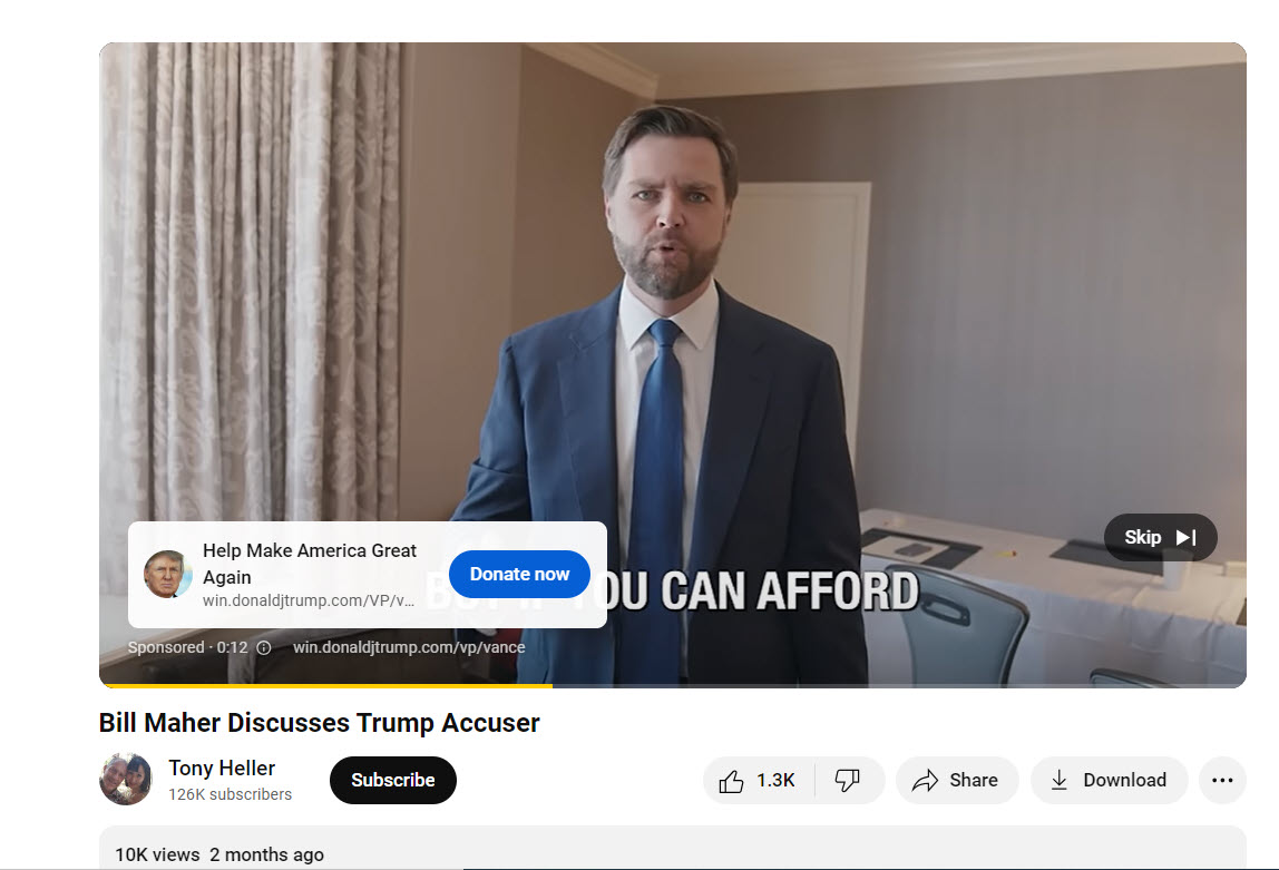 JD Vance in pro-Trump ad