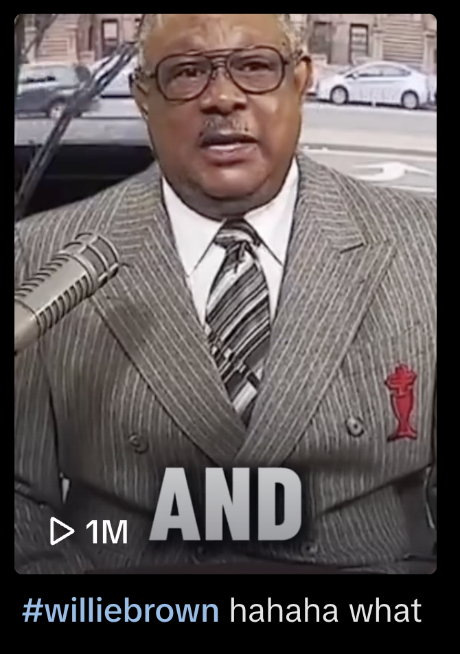 Harris was “flaunting her relationship with Willie Brown” view count