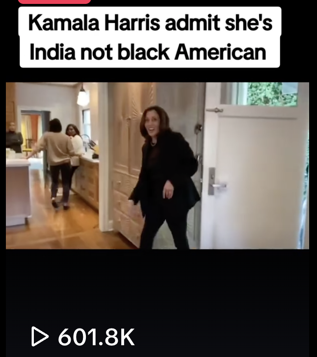 "Kamala not black" views