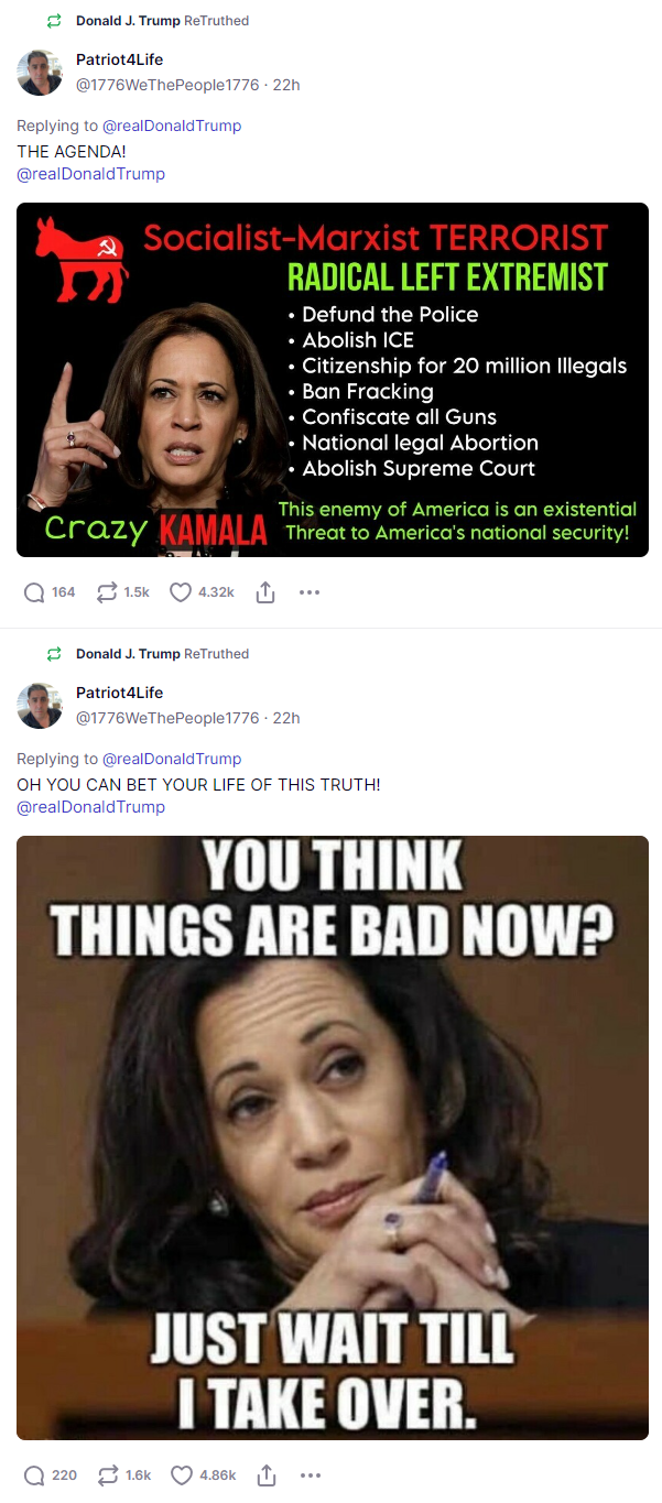 Trump Patriot4Life retruth 3