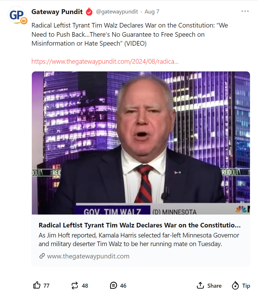 radical leftist tyrant tim walz declares war on constitution