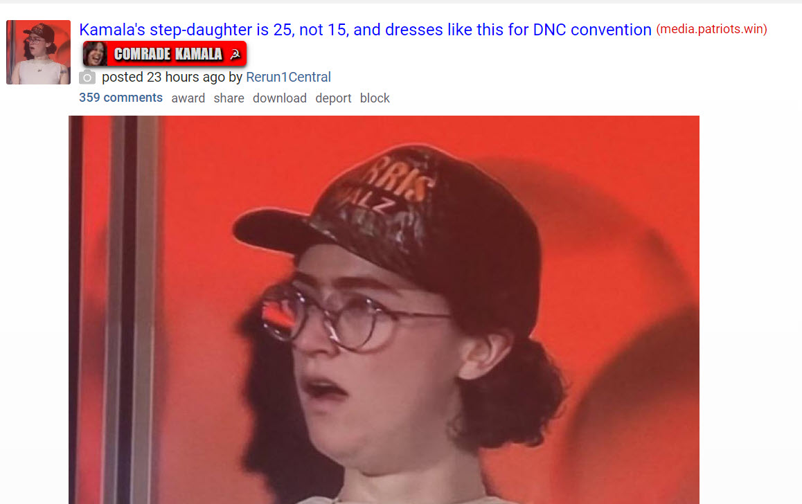 Post on far-right forum thedonald read with picture of Ella Emhoff 