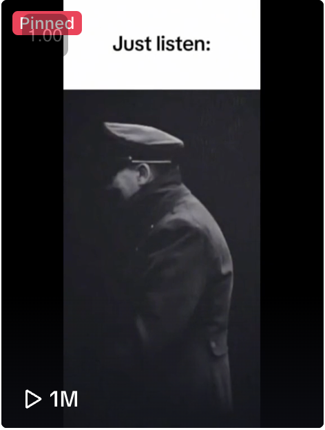 The original audio for a seemingly AI generated English language Hitler speech with over 1 million views on TikTok